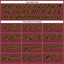 Загрузить изображение в средство просмотра галереи, Custom Burgundy Black-Old Gold Authentic Baseball Jersey
