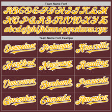 Load image into Gallery viewer, Custom Burgundy Gold Pinstripe White Authentic Baseball Jersey
