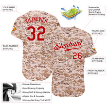 Загрузить изображение в средство просмотра галереи, Custom Camo Red-White Authentic Salute To Service Baseball Jersey