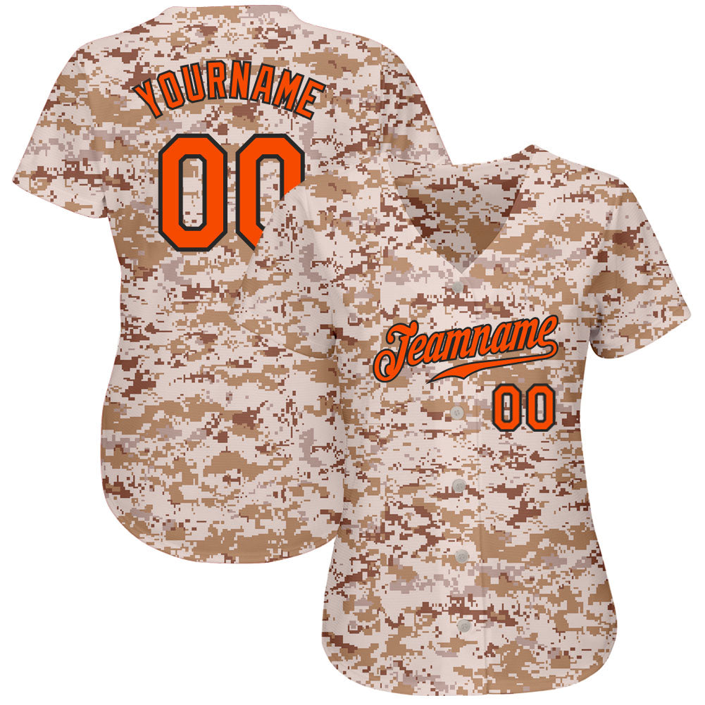 Custom Camo Orange-Black Authentic Salute To Service Baseball Jersey –  CustomJerseysPro