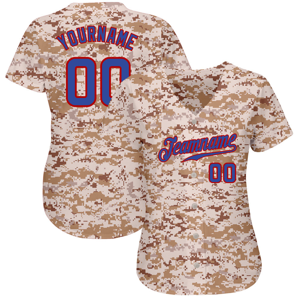 Custom Camo Royal-Red Authentic Salute To Service Baseball Jersey –  CustomJerseysPro