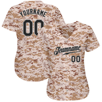 Custom Camo Black-Gray Authentic Salute To Service Baseball Jersey