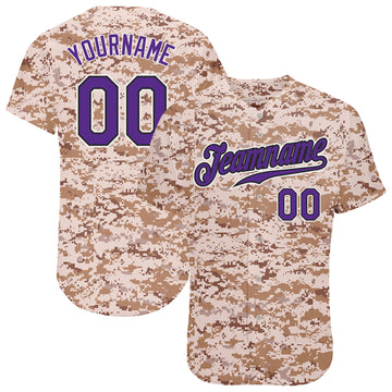 Custom Camo Purple-Black Authentic Salute To Service Baseball Jersey