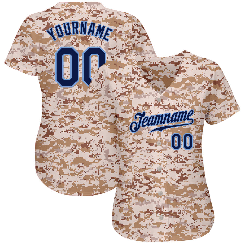 Custom Camo Navy-Powder Blue Authentic Salute To Service Baseball