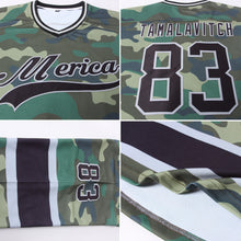 Laden Sie das Bild in den Galerie-Viewer, Custom Camo Black-Gray Salute To Service Hockey Jersey