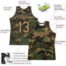 Laden Sie das Bild in den Galerie-Viewer, Custom Camo Old Gold-Black Authentic Salute To Service Basketball Jersey