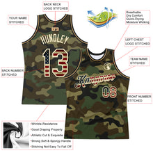 Laden Sie das Bild in den Galerie-Viewer, Custom Camo Vintage USA Flag-Cream Authentic Salute To Service Basketball Jersey