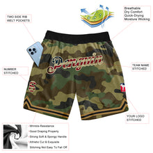 Загрузить изображение в средство просмотра галереи, Custom Camo Vintage USA Flag-Cream Authentic Salute To Service Basketball Shorts
