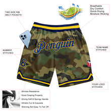 Загрузить изображение в средство просмотра галереи, Custom Camo Royal-Gold Authentic Salute To Service Basketball Shorts