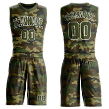 Laden Sie das Bild in den Galerie-Viewer, Custom Camo Olive-White Round Neck Sublimation Salute To Service Basketball Suit Jersey