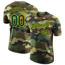 Загрузить изображение в средство просмотра галереи, Custom Camo Green-Yellow Performance Salute To Service T-Shirt