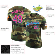 Загрузить изображение в средство просмотра галереи, Custom Camo Pink Black-Sky Blue Performance Salute To Service T-Shirt