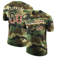 Загрузить изображение в средство просмотра галереи, Custom Camo Vintage USA Flag-City Cream Performance Salute To Service T-Shirt