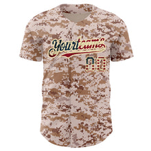 Charger l'image dans la galerie, Custom Camo Vintage USA Flag-City Cream Authentic Salute To Service Baseball Jersey