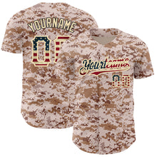 Charger l'image dans la galerie, Custom Camo Vintage USA Flag-City Cream Authentic Salute To Service Baseball Jersey