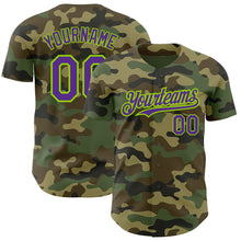 Charger l'image dans la galerie, Custom Camo Purple-Neon Green Authentic Salute To Service Baseball Jersey