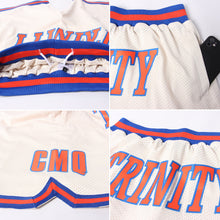 Load image into Gallery viewer, Custom Cream Orange-Royal Authentic Throwback Basketball Shorts