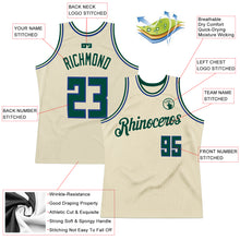 Laden Sie das Bild in den Galerie-Viewer, Custom Cream Hunter Green-Royal Authentic Throwback Basketball Jersey