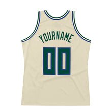 Laden Sie das Bild in den Galerie-Viewer, Custom Cream Hunter Green-Royal Authentic Throwback Basketball Jersey
