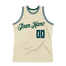Laden Sie das Bild in den Galerie-Viewer, Custom Cream Hunter Green-Royal Authentic Throwback Basketball Jersey
