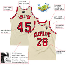Charger l'image dans la galerie, Custom Cream Red-Black Authentic Throwback Basketball Jersey