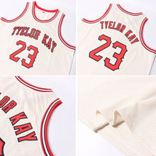Charger l'image dans la galerie, Custom Cream Red-Black Authentic Throwback Basketball Jersey