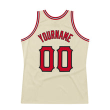 Charger l'image dans la galerie, Custom Cream Red-Black Authentic Throwback Basketball Jersey