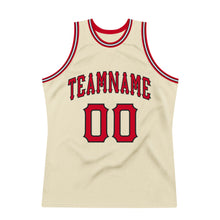 Charger l'image dans la galerie, Custom Cream Red-Black Authentic Throwback Basketball Jersey