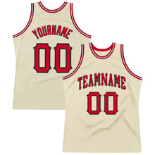 Charger l'image dans la galerie, Custom Cream Red-Black Authentic Throwback Basketball Jersey