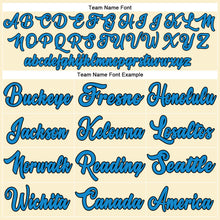 Загрузить изображение в средство просмотра галереи, Custom Cream Black-Blue Authentic Throwback Basketball Jersey