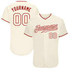 Загрузить изображение в средство просмотра галереи, Custom Cream Cream-Red Authentic Baseball Jersey