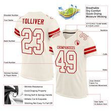 Загрузить изображение в средство просмотра галереи, Custom Cream Cream-Red Mesh Authentic Football Jersey
