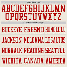 Загрузить изображение в средство просмотра галереи, Custom Cream Cream-Red Mesh Authentic Football Jersey