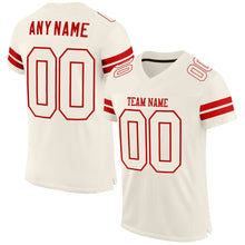 Загрузить изображение в средство просмотра галереи, Custom Cream Cream-Red Mesh Authentic Football Jersey