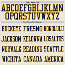 Загрузить изображение в средство просмотра галереи, Custom Cream Navy-Gold Mesh Authentic Football Jersey