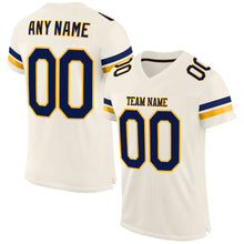 Загрузить изображение в средство просмотра галереи, Custom Cream Navy-Gold Mesh Authentic Football Jersey
