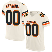 Загрузить изображение в средство просмотра галереи, Custom Cream Black-Orange Mesh Authentic Football Jersey