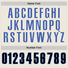 Laden Sie das Bild in den Galerie-Viewer, Custom Cream Blue-Black Mesh Authentic Football Jersey