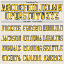 Load image into Gallery viewer, Custom Cream Royal-Gold Mesh Authentic Football Jersey