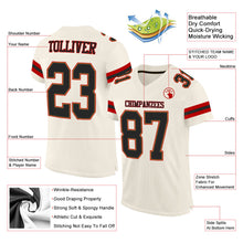 Загрузить изображение в средство просмотра галереи, Custom Cream Black-Red Mesh Authentic Football Jersey