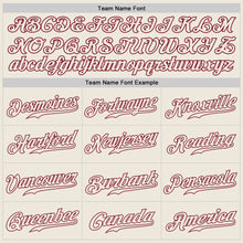 Load image into Gallery viewer, Custom Cream Cream-Crimson Authentic Baseball Jersey