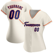 Load image into Gallery viewer, Custom Cream Royal-Orange Authentic Baseball Jersey