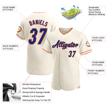 Load image into Gallery viewer, Custom Cream Royal-Orange Authentic Baseball Jersey