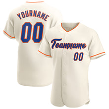 Load image into Gallery viewer, Custom Cream Royal-Orange Authentic Baseball Jersey