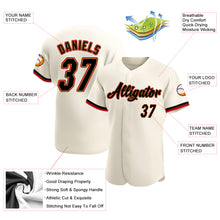 Загрузить изображение в средство просмотра галереи, Custom Cream Black-Old Gold Authentic Baseball Jersey