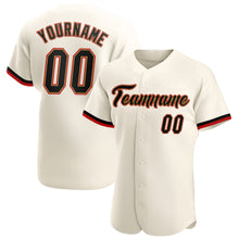 Загрузить изображение в средство просмотра галереи, Custom Cream Black-Old Gold Authentic Baseball Jersey