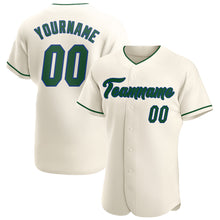 Charger l'image dans la galerie, Custom Cream Green-Royal Authentic Baseball Jersey