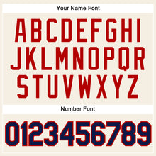 Load image into Gallery viewer, Custom Cream Navy-Red Authentic Sleeveless Baseball Jersey