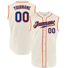 Загрузить изображение в средство просмотра галереи, Custom Cream Royal-Orange Authentic Sleeveless Baseball Jersey
