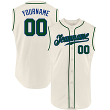 Load image into Gallery viewer, Custom Cream Green-Royal Authentic Sleeveless Baseball Jersey